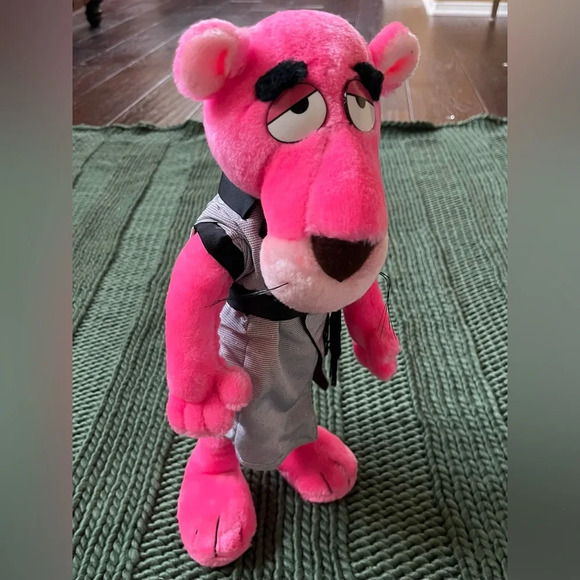 United Artist Mighty Star Other - Vintage 1980 Pink Panther Plush Doll Posable The Lover 15" Tall